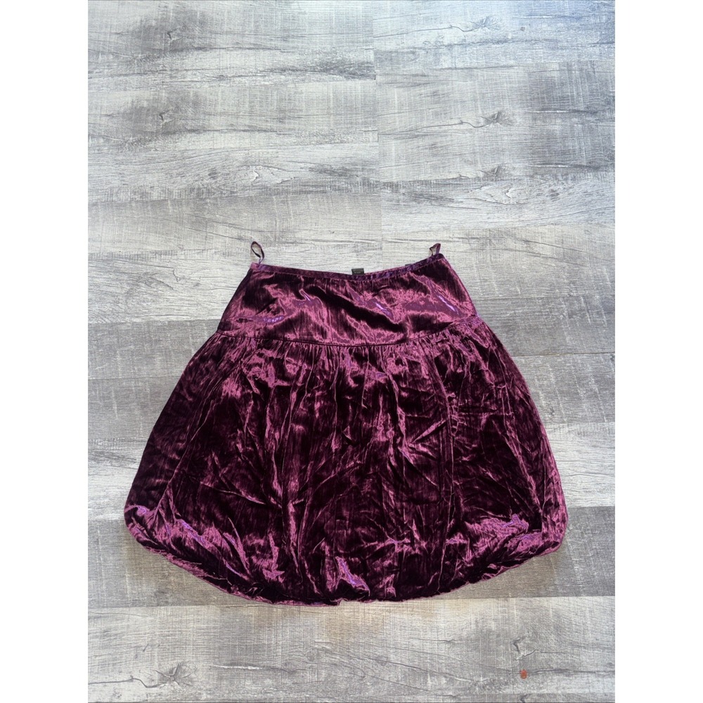 Saks Fifth Avenue Crushed Velvet Bubble Hem Skirt